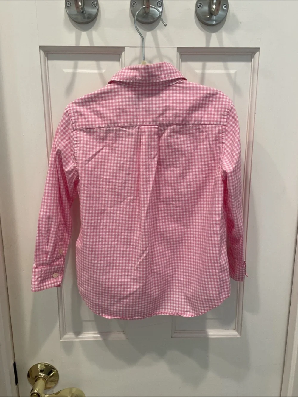 Ralph Lauren Kids 3T Pink Checkered Long Sleeve Button Down Shirt Pony Logo